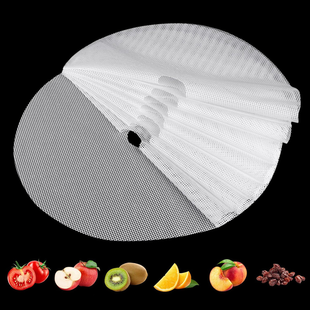 (8 Pack) round Silicone Dehydrator Sheets, Dostk Premium Non Stick Silicone Mesh