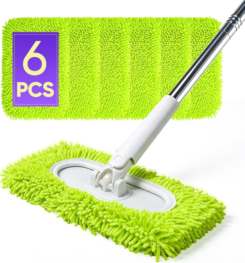 6 Pack Microfiber Mop Refills - Washable & Compatible with Standard Mops