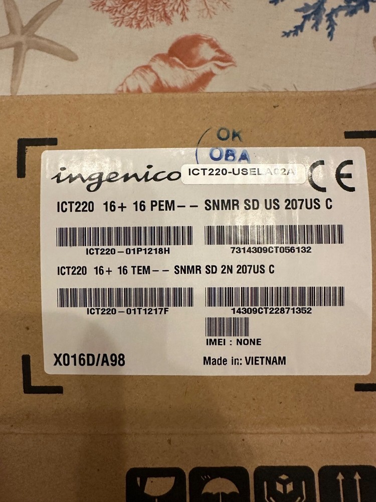 Ingenico iCT 220 Credit Card Reader Open Box