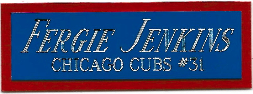 FERGIE JENKINS CUBS NAMEPLATE FOR AUTOGRAPHED Signed Baseball Display CUBE CASE