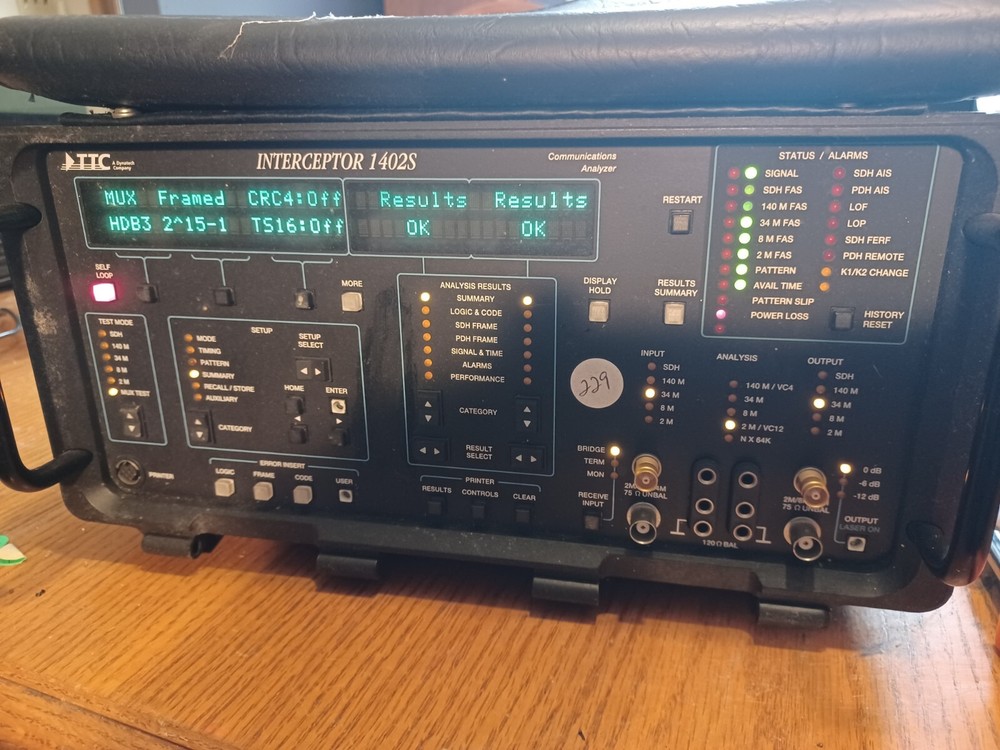 TTC Interceptor 1402S Communications Analyzer- w/Options, User's Guide