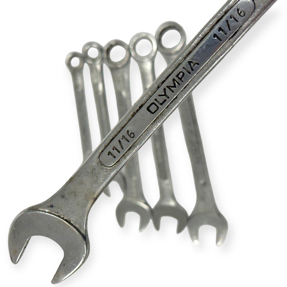 6 Pcs Olympia and Assorted Chrome Vanadium HET27 Combination Wrench Set
