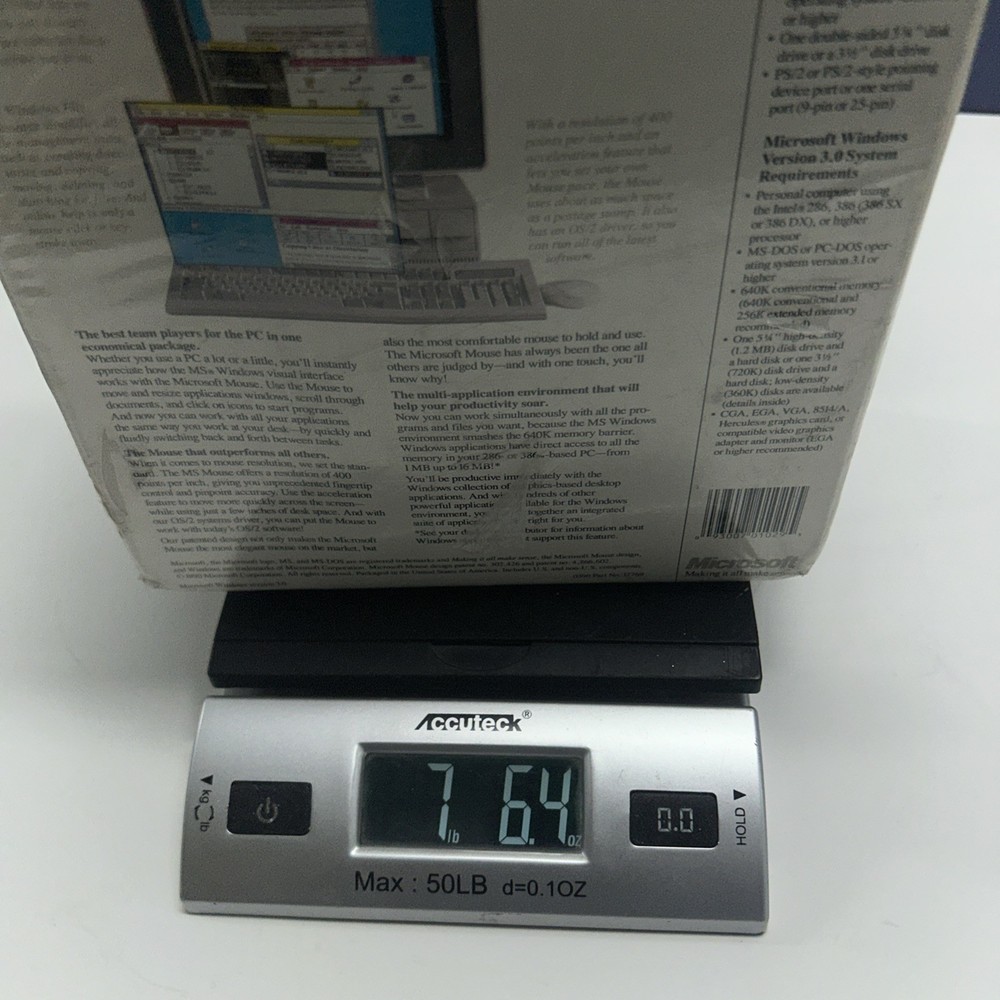 Microsoft Windows 3.0 Operating System + Microsoft Mouse - Vintage 92 Sealed Box