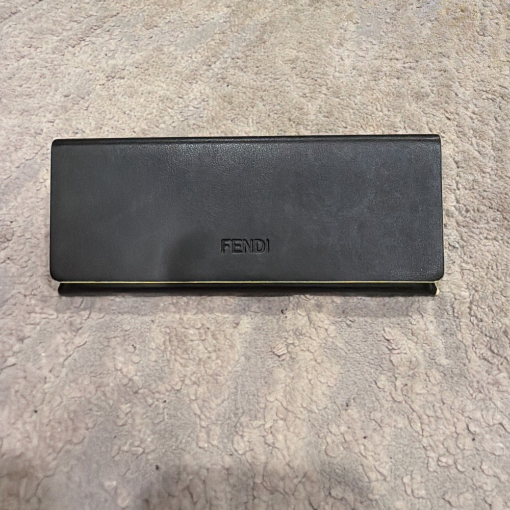 FENDI Eyeglasses  Case (only) Medium Black Peach Colored lining