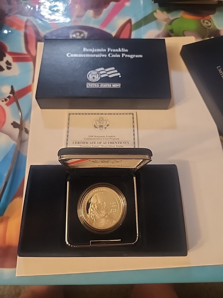 2006 p Proof Ben Franklin Founding Fathers Commemorative Silver Dollar