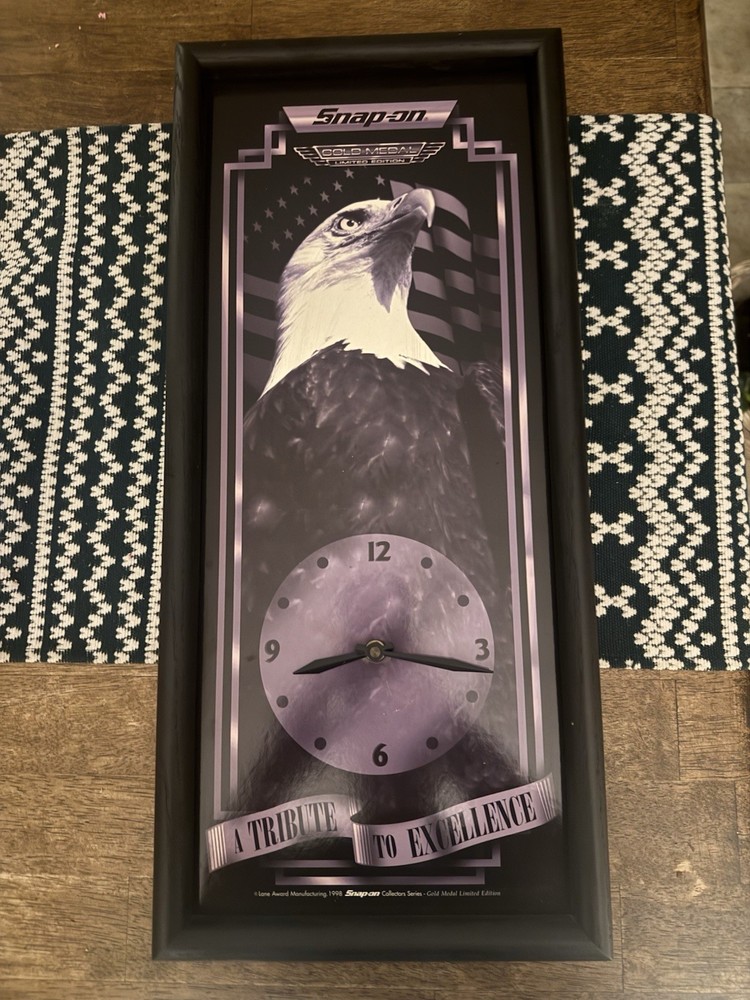 Snap-On Tools Gold Medal Excellence Eagle Wall Clock 1998