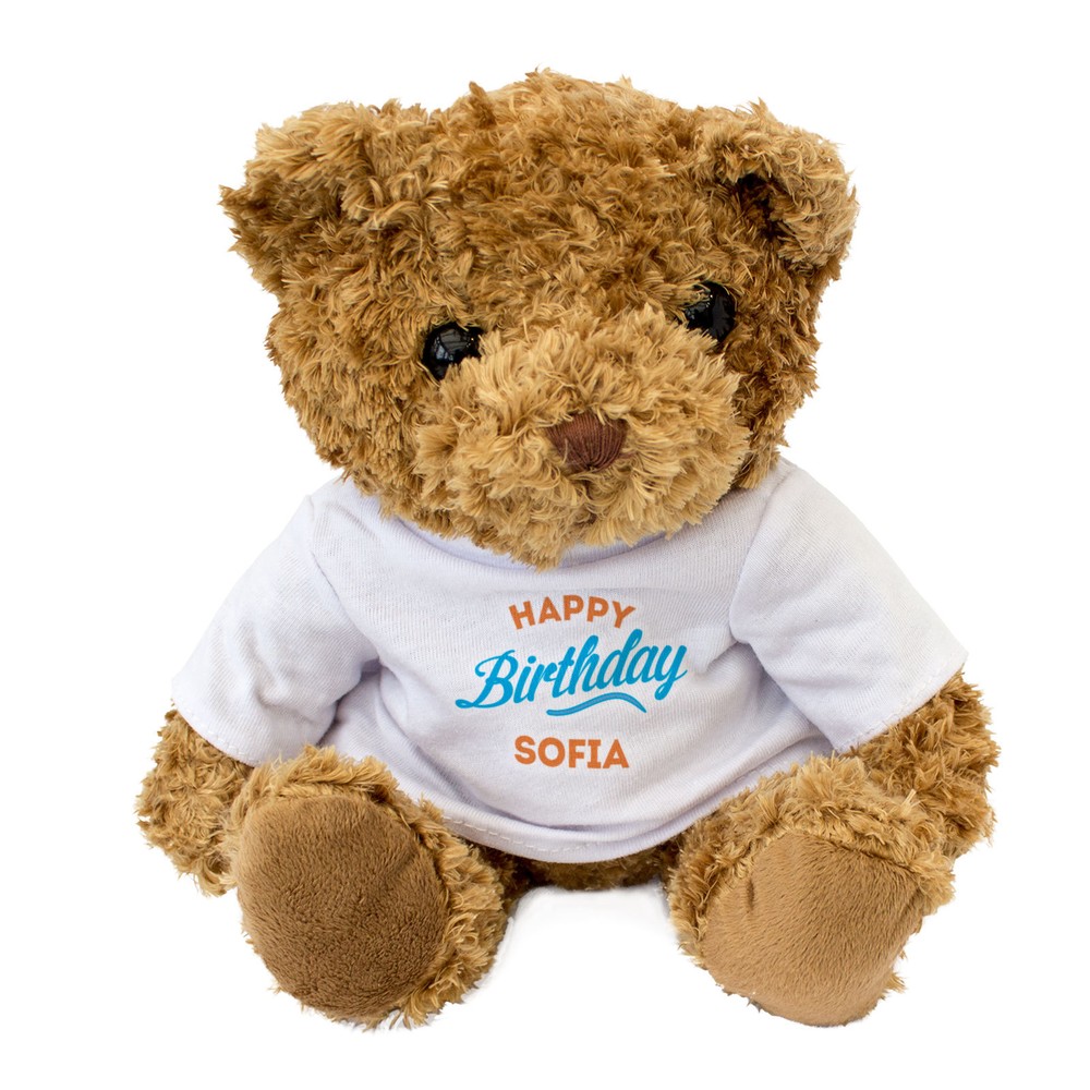 NEW - HAPPY BIRTHDAY SOFIA - Cute Soft Cuddly Teddy Bear - Gift Present