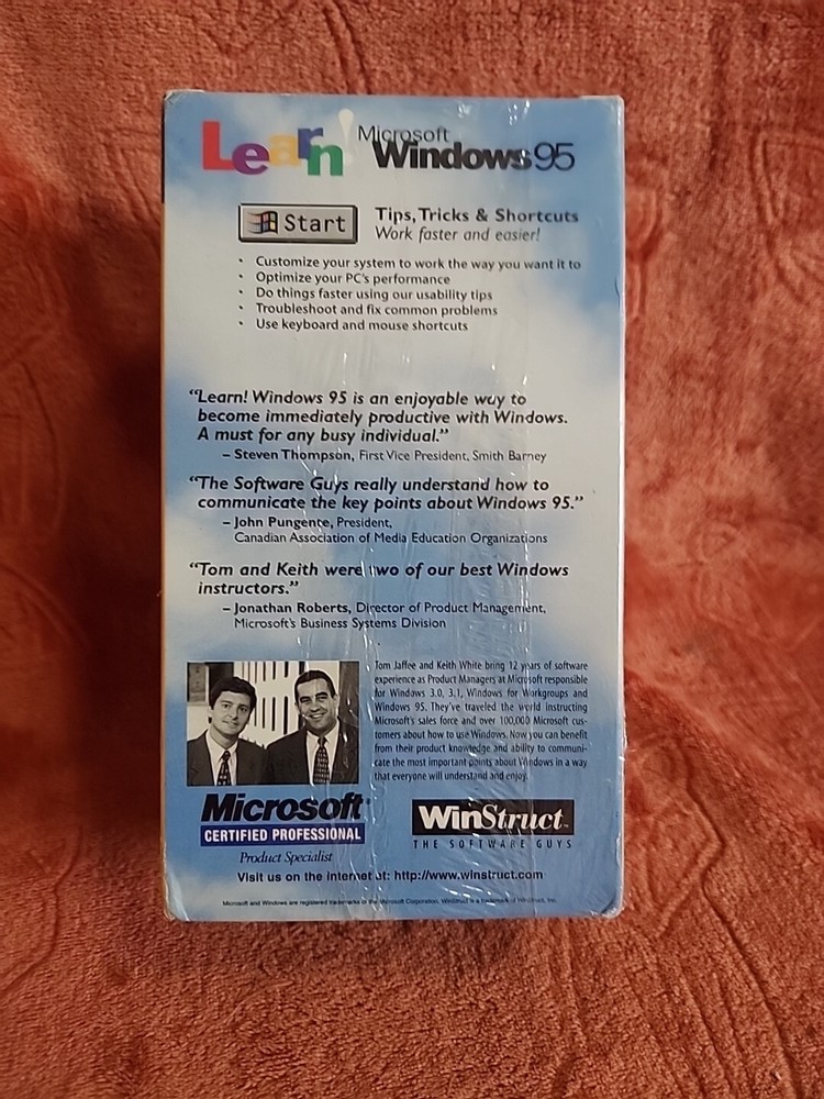 Learn Microsoft Windows 1995 Getting Started VHS. Includes 3 VHS Tapes. Sealed