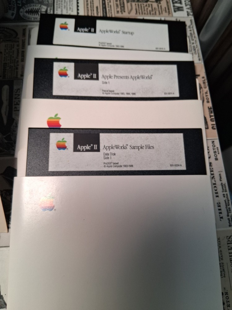 Apple II AppleWorks Package Disks, Box, Manuals