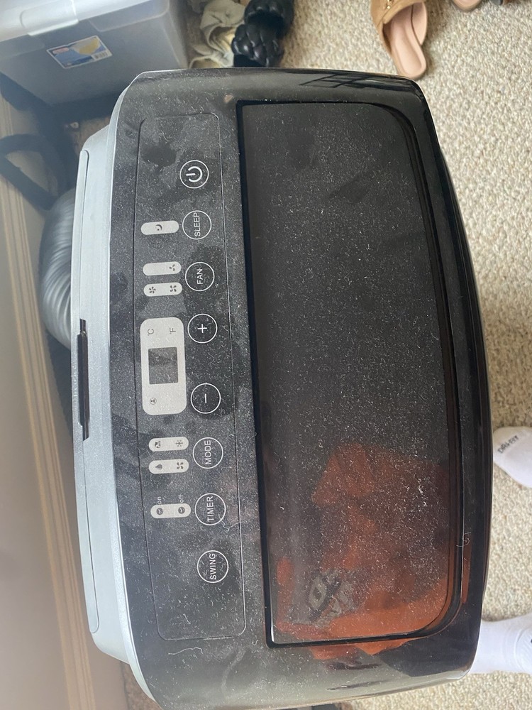 Insignia Portable Air Conditioner White/Black, Digital Display, Timer, Wheels