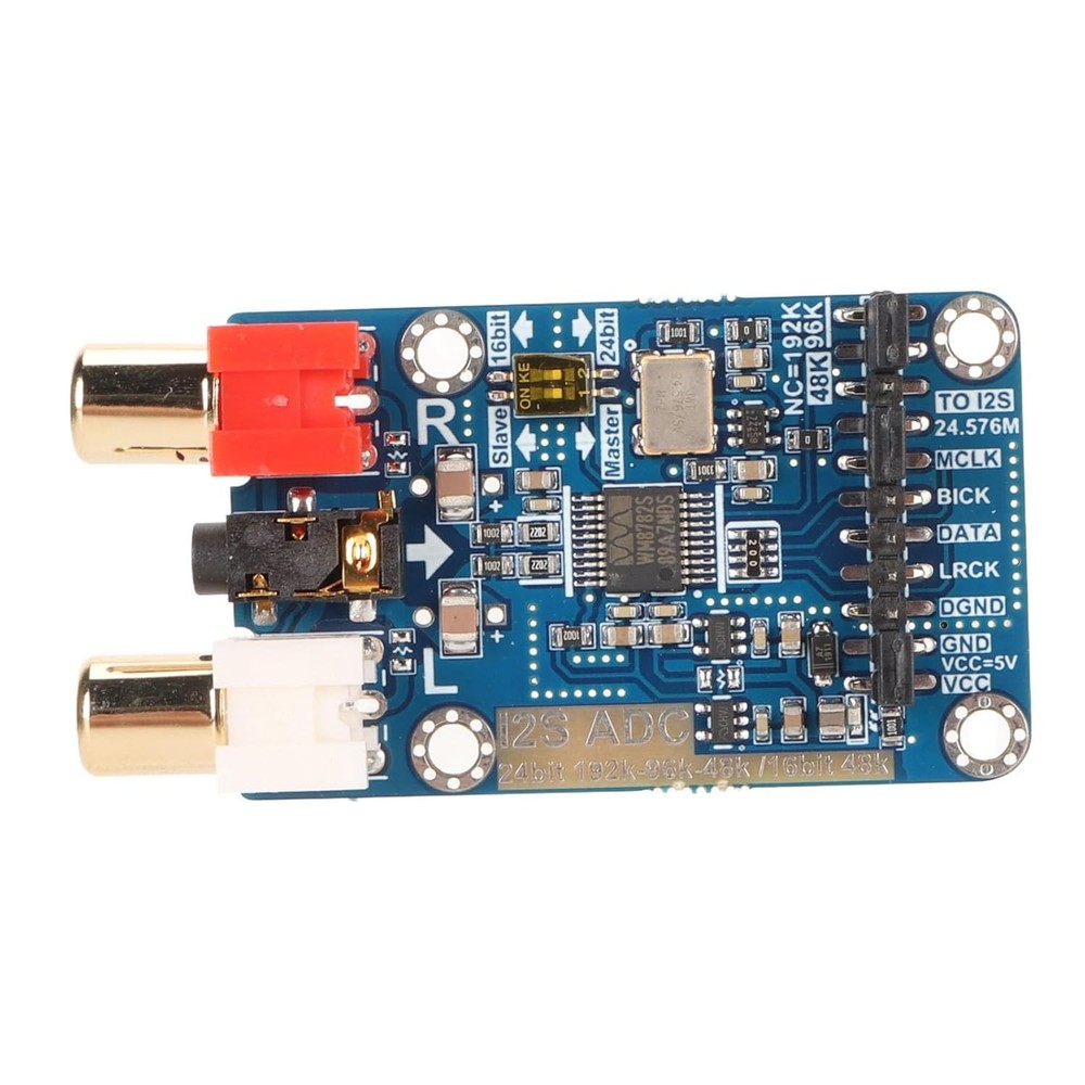I2S ADC Audio Card Module, 24bit 192k 96k Master Mode Development Board,...