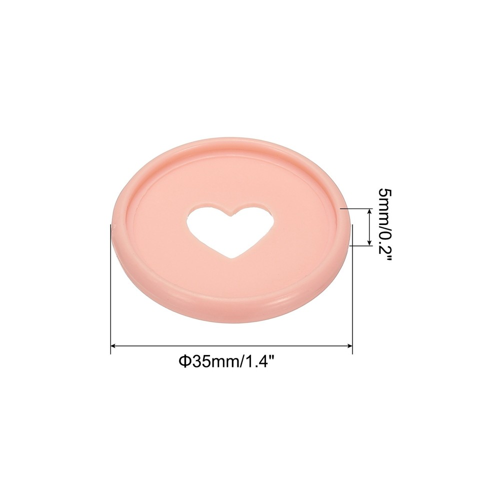 35mm Plastic Book Binding Discs, 11 Pack Expansion Discs Heart, Light Pink