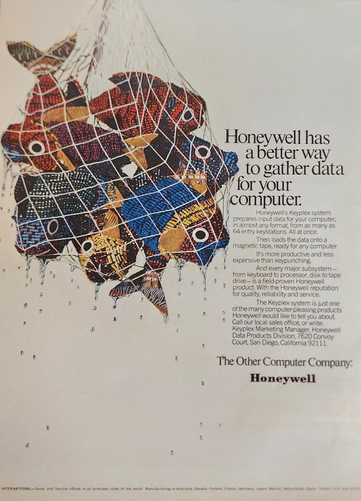 Honeywell Computer Sculpture Magazine Ad Fish Advertisement Wall Art