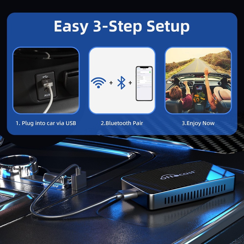 Ottocast Play2Video AIBox Wireless Carplay & Android Auto Stream YouTube&Netflix