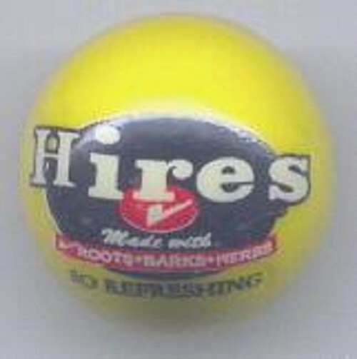 Hires Rootbeer 1" Yellow Glass Logo Marble