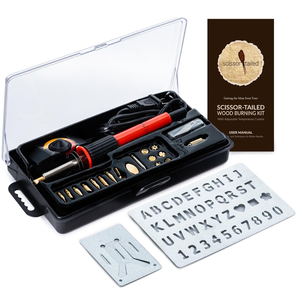 Wood Burning Kit 22PCS, Adjustable Temperature Pen with 18 Tips&Accessories A...