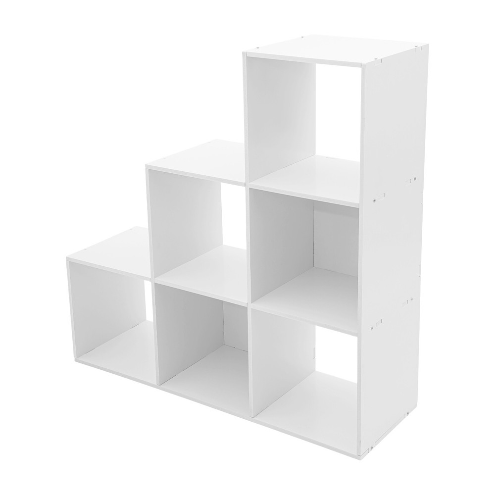 L-Shaped 6-Cube Storage Bookcase, Modern Design for Home & Office