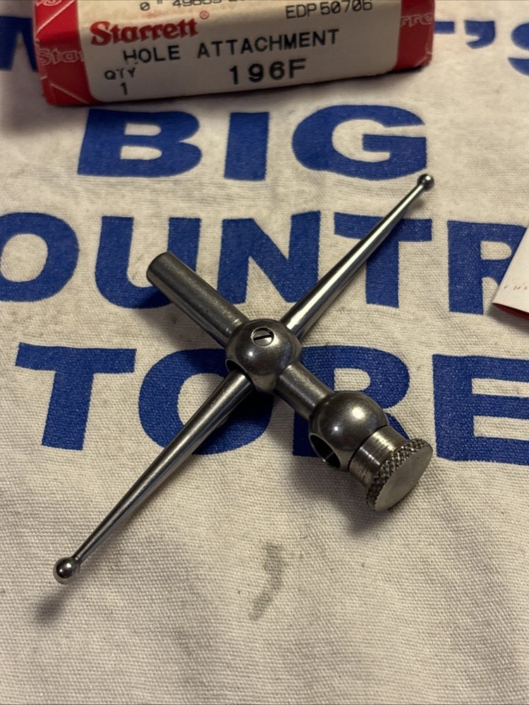 Starrett USA Dial Indicator Hole Attachment 196F w/ Box