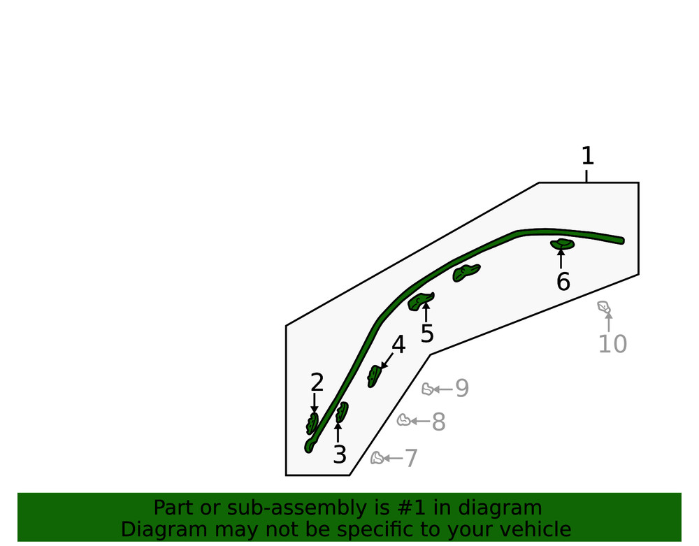 Genuine Mitsubishi Drip Molding MR328660