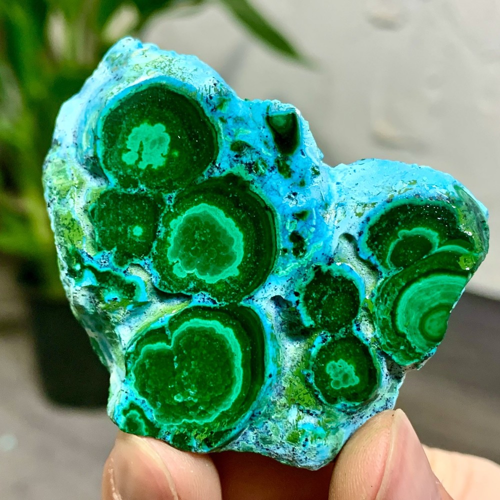 95G Natural Chrysocolla/Malachite transparent cluster rough mineral sample