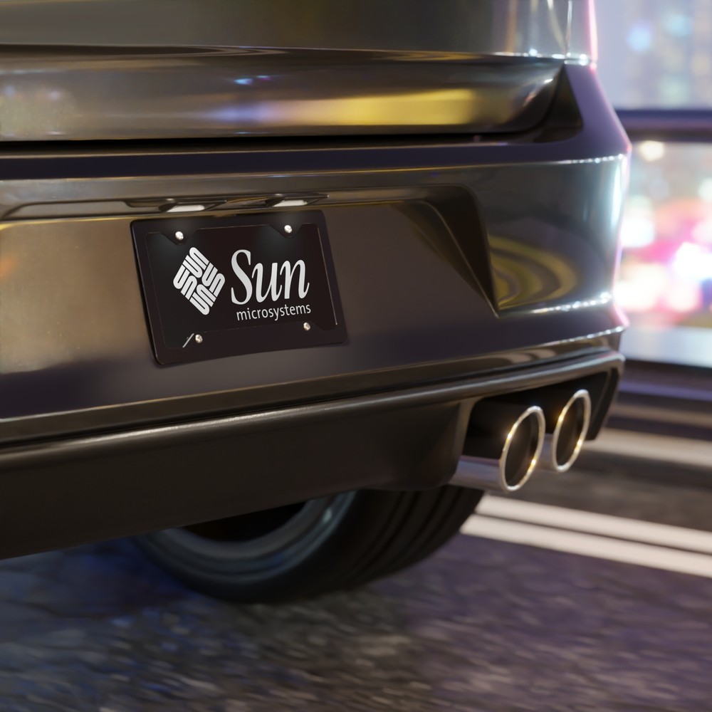 Compute Sun Microsystems-Inspired Logo Vanity Plate Made in USA