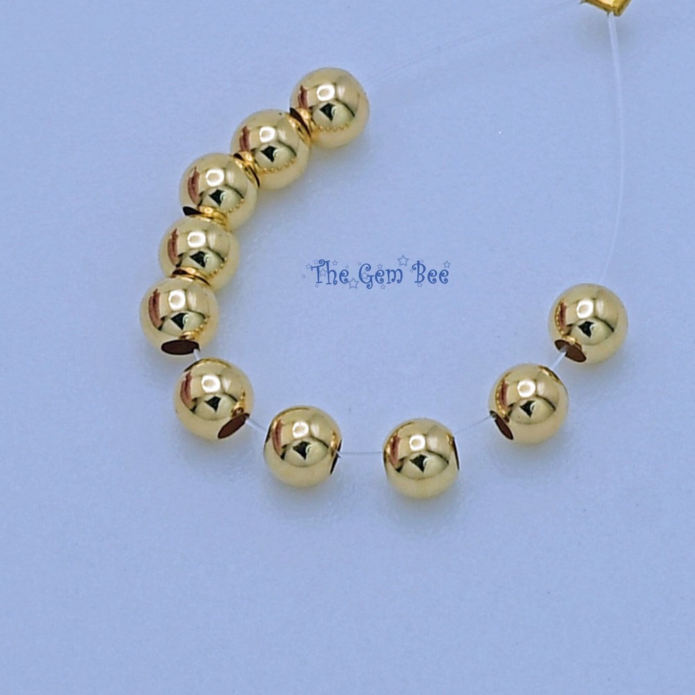 2.5mm 18k Solid Gold Smooth Round Bead Spacer (10)