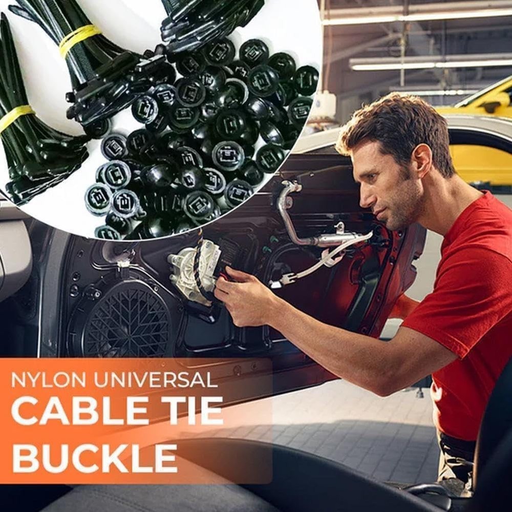Versatile 100 Pcs Nylon Zip Ties – One-Button Locking for Secure Vehicle Fixes