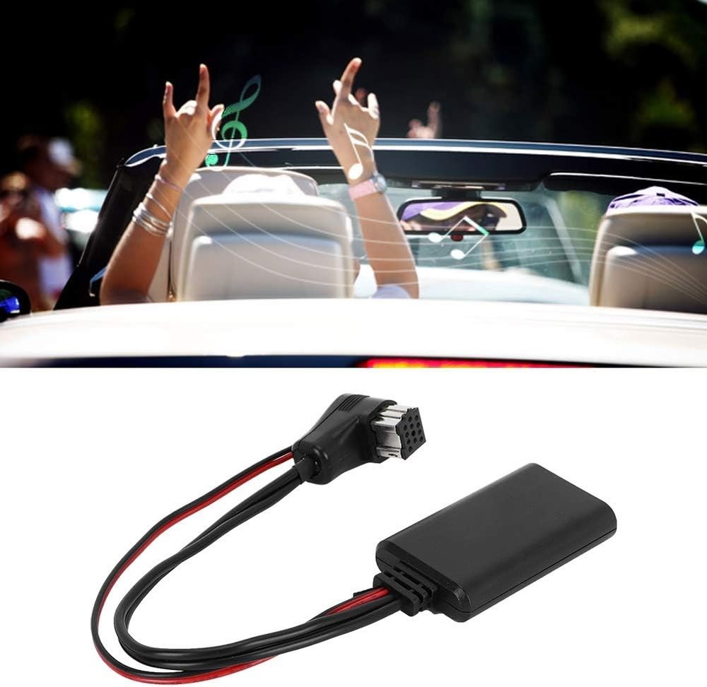 Akozon Car Bluetooth Adapter, AUX Adapter for Audio Black