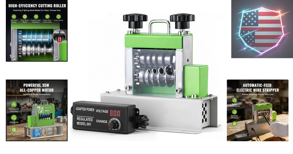 Electric Wire Stripping Machine, 0.06''-0.67'' Automatic Wire Stripper Machin...