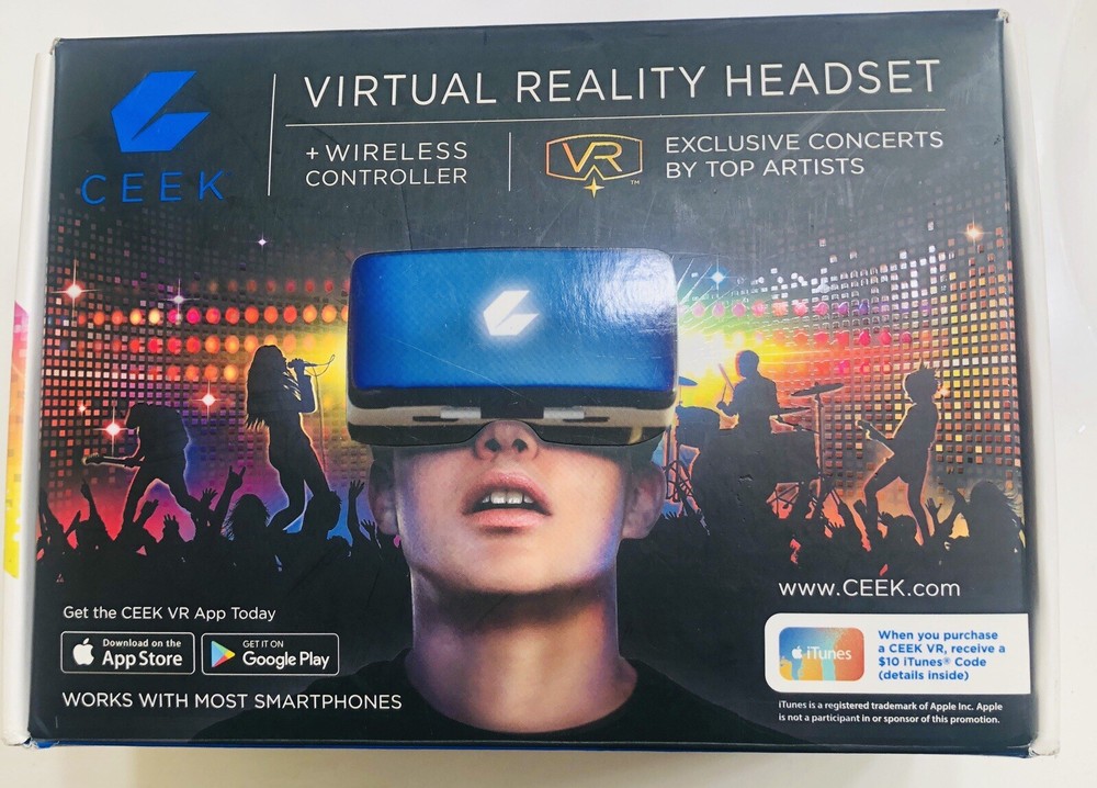 Ceek Virtual Reality Headset VR Wireless Controller Works With Most Smartphones