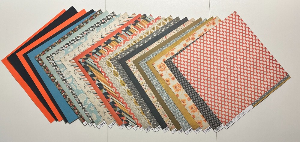 BasicGrey 12x12 Scrapbook Kit-Variations-Serenade, Persimmon, Plumeria, & More
