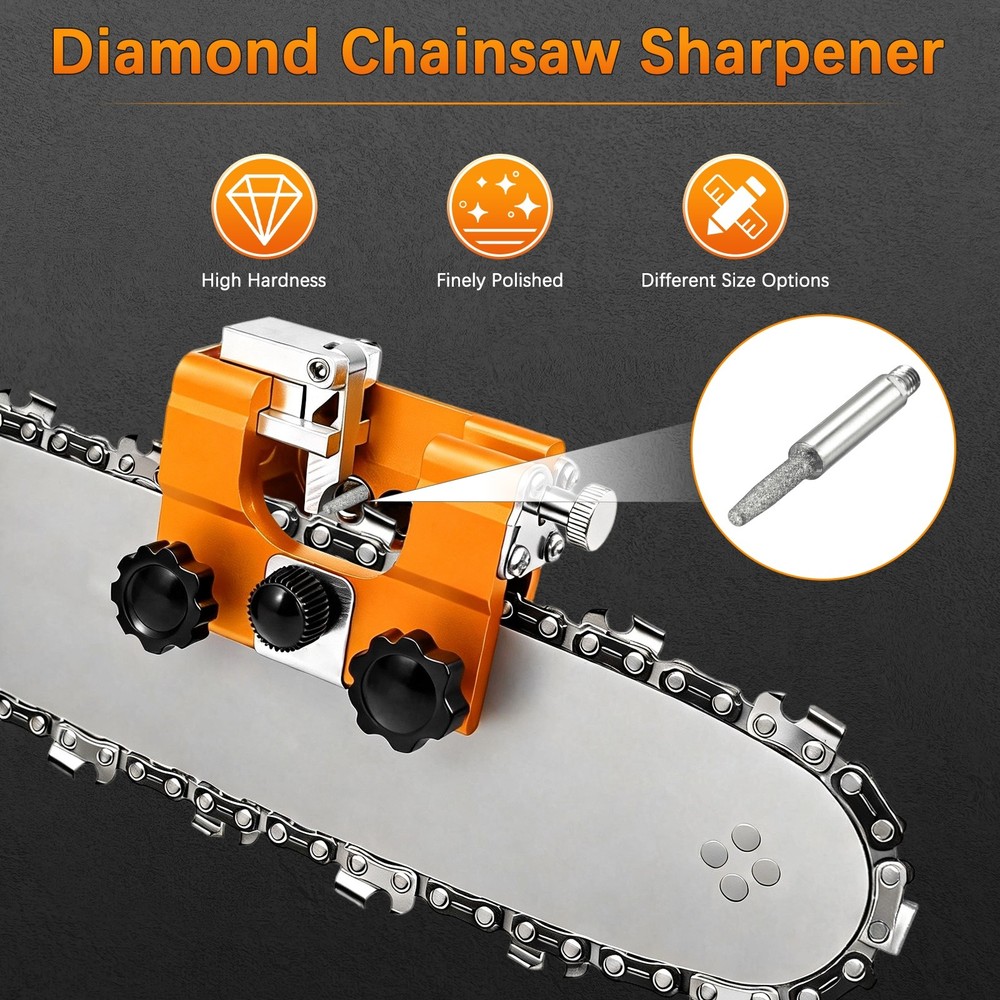 Chainsaw Sharpener with Nuts and Wrench [25pcs]-[Silver- 5/32 Inch]