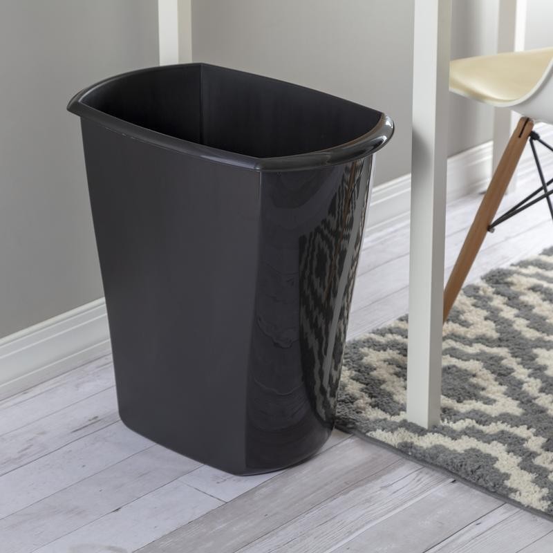 10 Gallon Rectangular Trash Can Easy Transport Slim Profile Easy Clean New