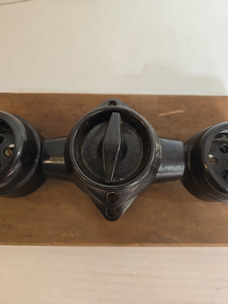Distributor Plate Switch Panel Socket 2 Pieces Bakelite with Cable and Plug