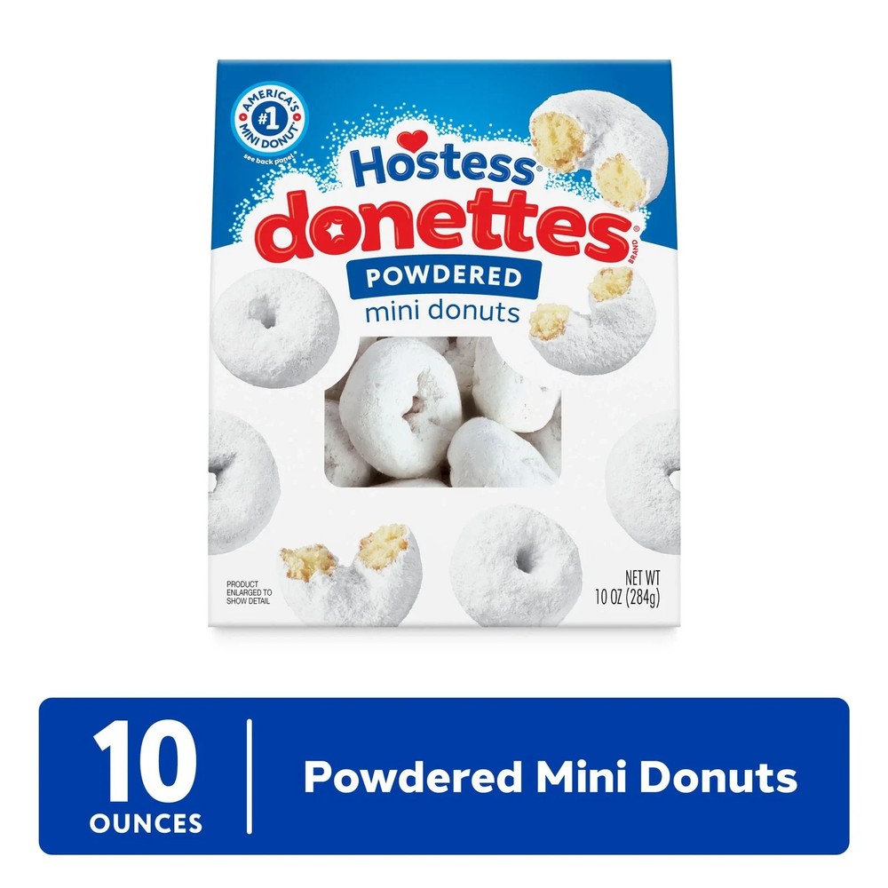 Hostess Donettes, Powdered Mini Donuts, 10 Oz Bag