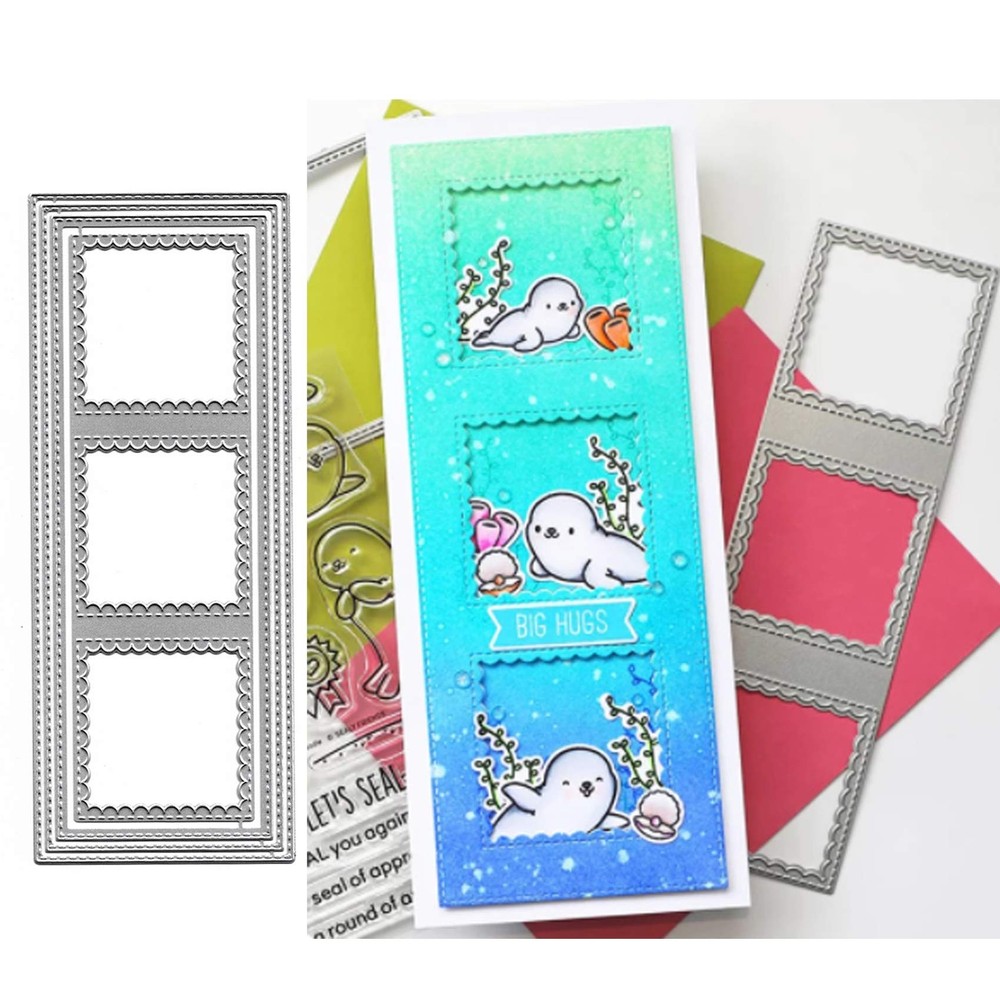 Rectangle Square Frame Metal Die Cut, Long Frame Christmas Card Cutting Dies ...