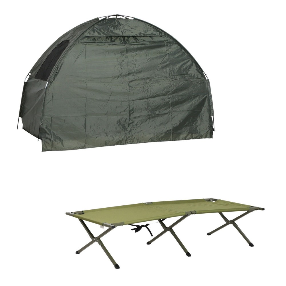 Portable Folding Outdoor Elevated Camp Cot Tent Combo Camping Bed