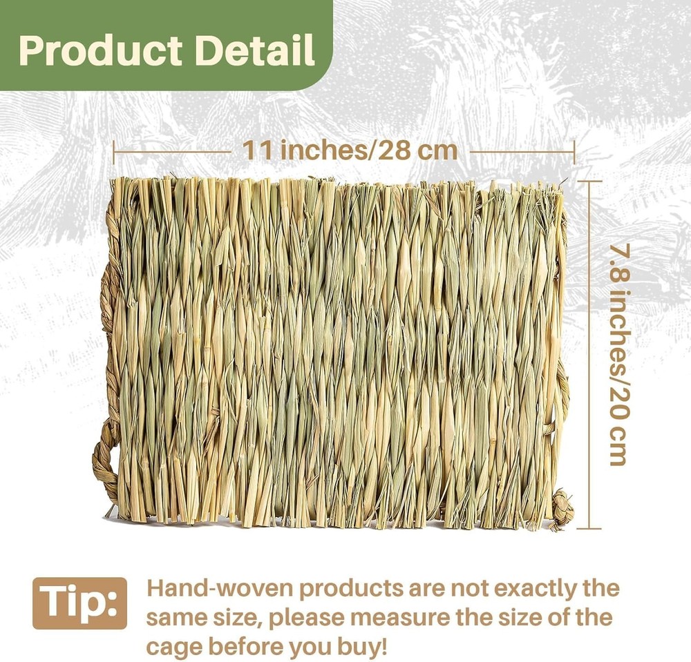 Cooling Woven Grass Mats - Comfortable Bedding for Rabbits & Chinchillas