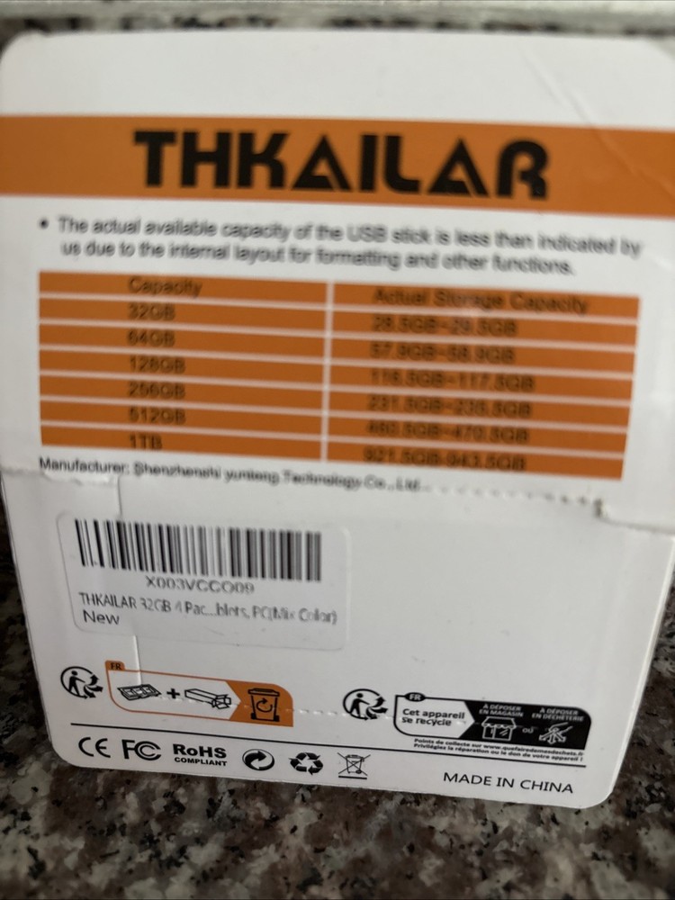 THKAILAR 4 Pack USB Flash Drive 32 Gb
