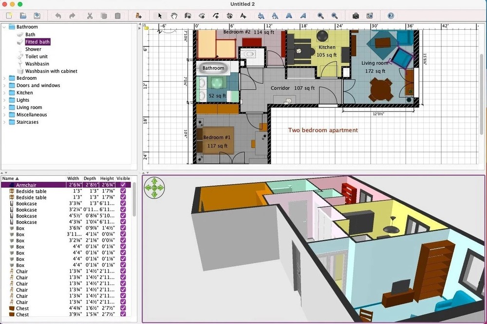 Sweet Home 3D Graphic Interior Design Architect Software 2026 Windows/Mac USB
