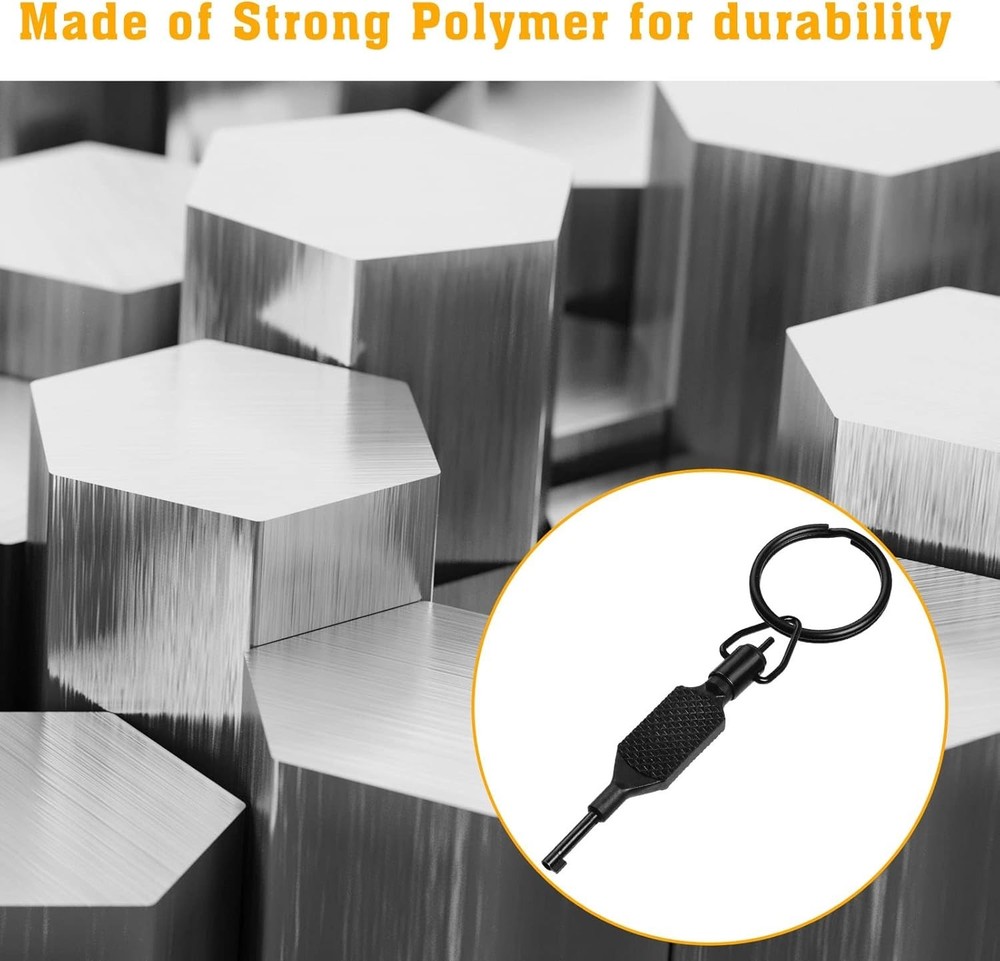 Durable Black Swivel Handcuff Key with Detachable Keyring