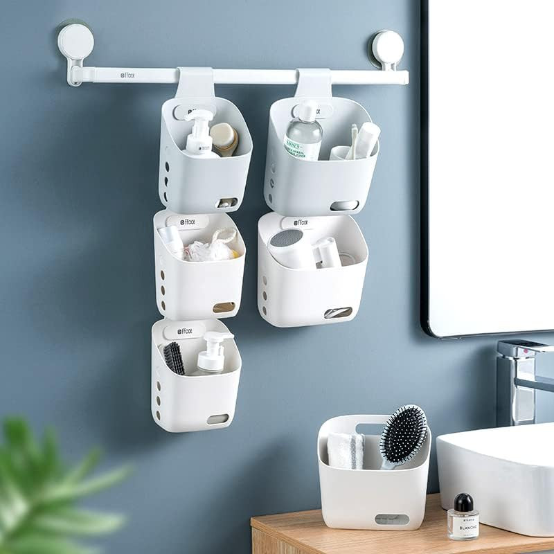 Plastic Hanging Basket Kitchen Storage Basket, with Large-2 Pack, Grey