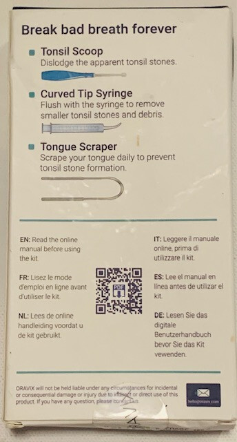 Oravix Tonsil Stone Remover Kit Complete Tonsil Stone Solution NEW