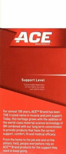 3M Ace Compression Elastic Bandage Adjustable Support 4 Inch Black Color 1 ct
