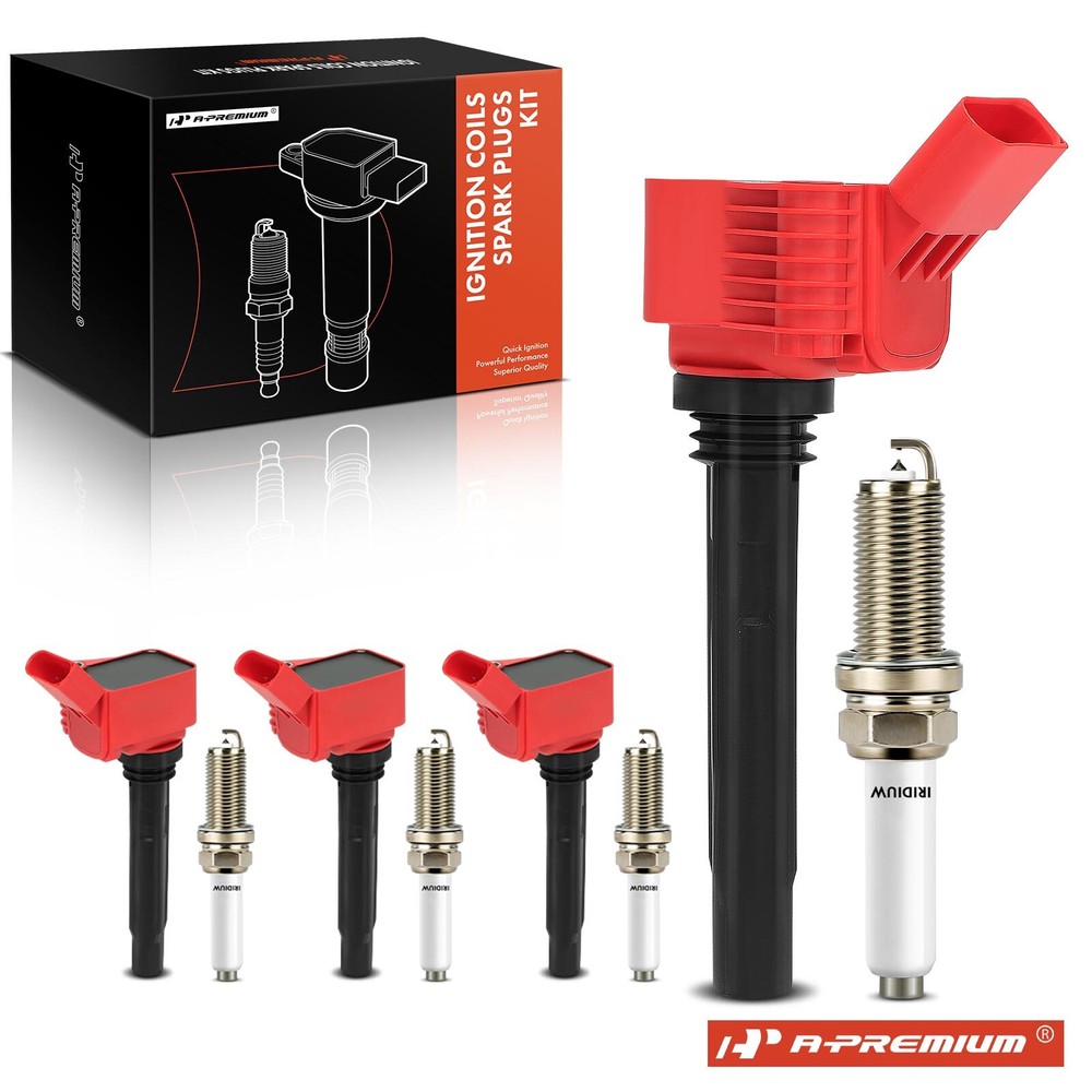A-Premium 4x Ignition Coil & Iridium & Platinum Spark Plug for VW Jetta Audi A4