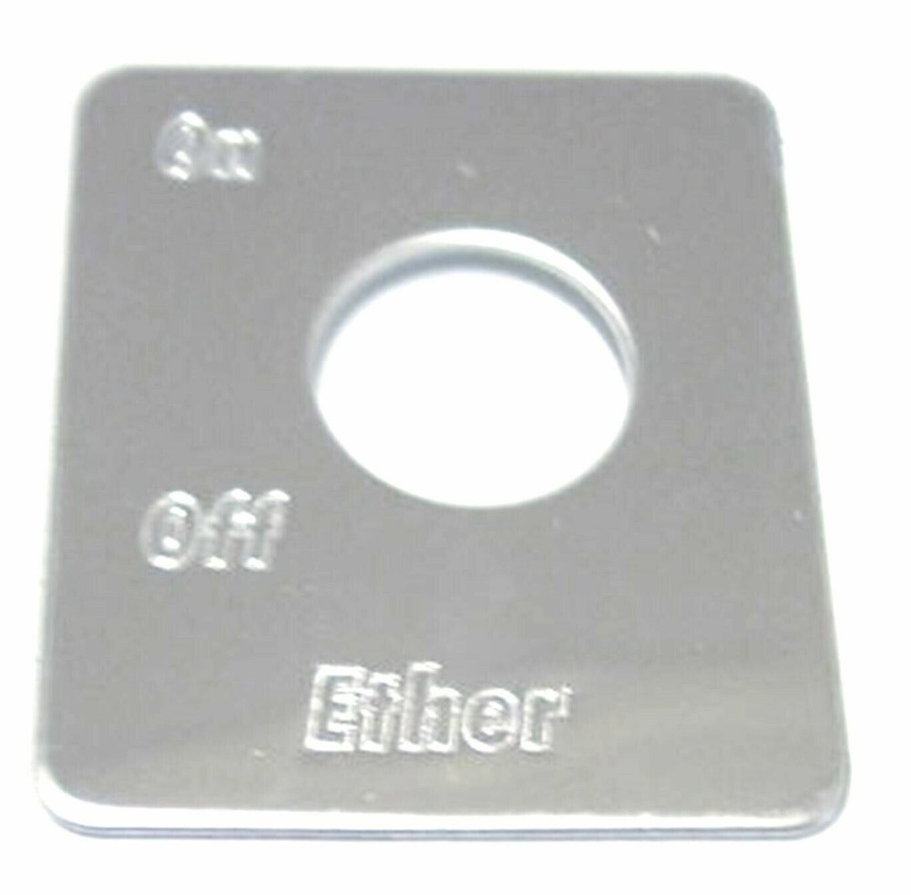 GG Switch Plate for Peterbilt Ether On/ Off Stainless Steel #68485