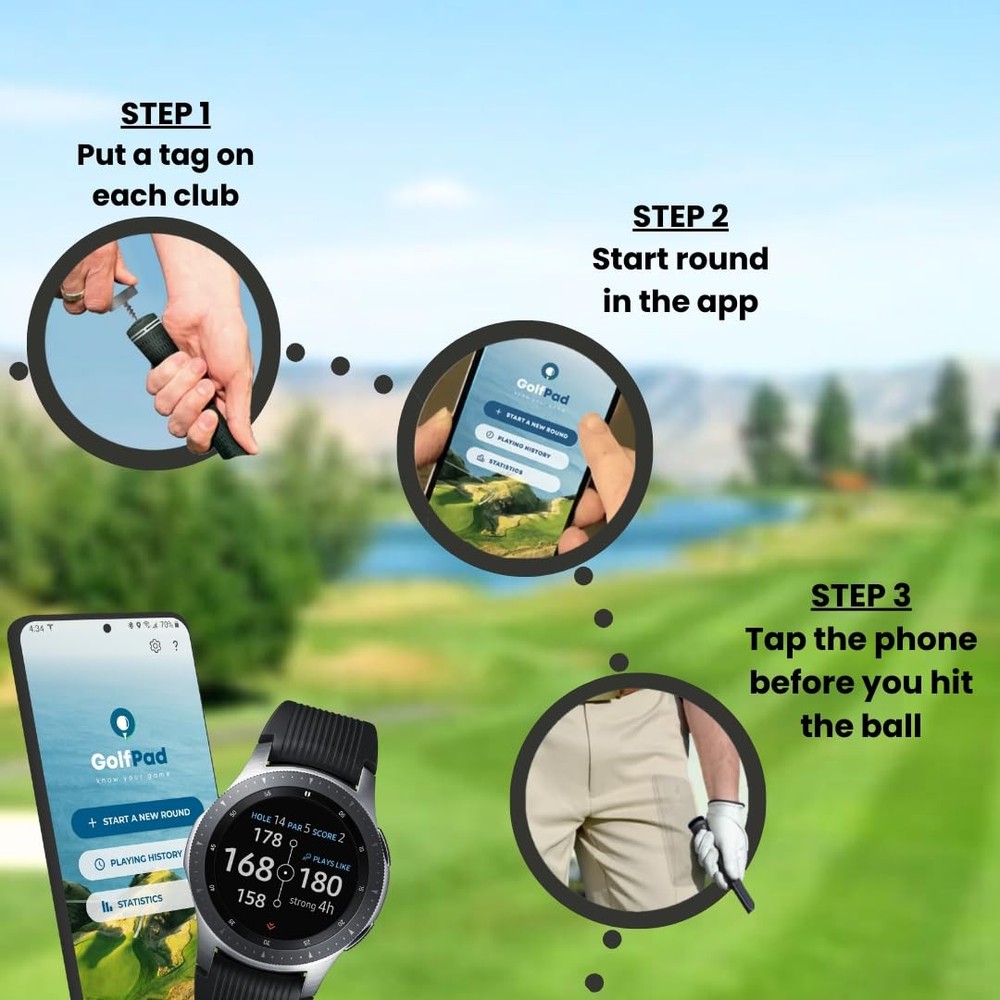 Golf Pad TAGS Automatic Swing Trainer System for Android & iPhone