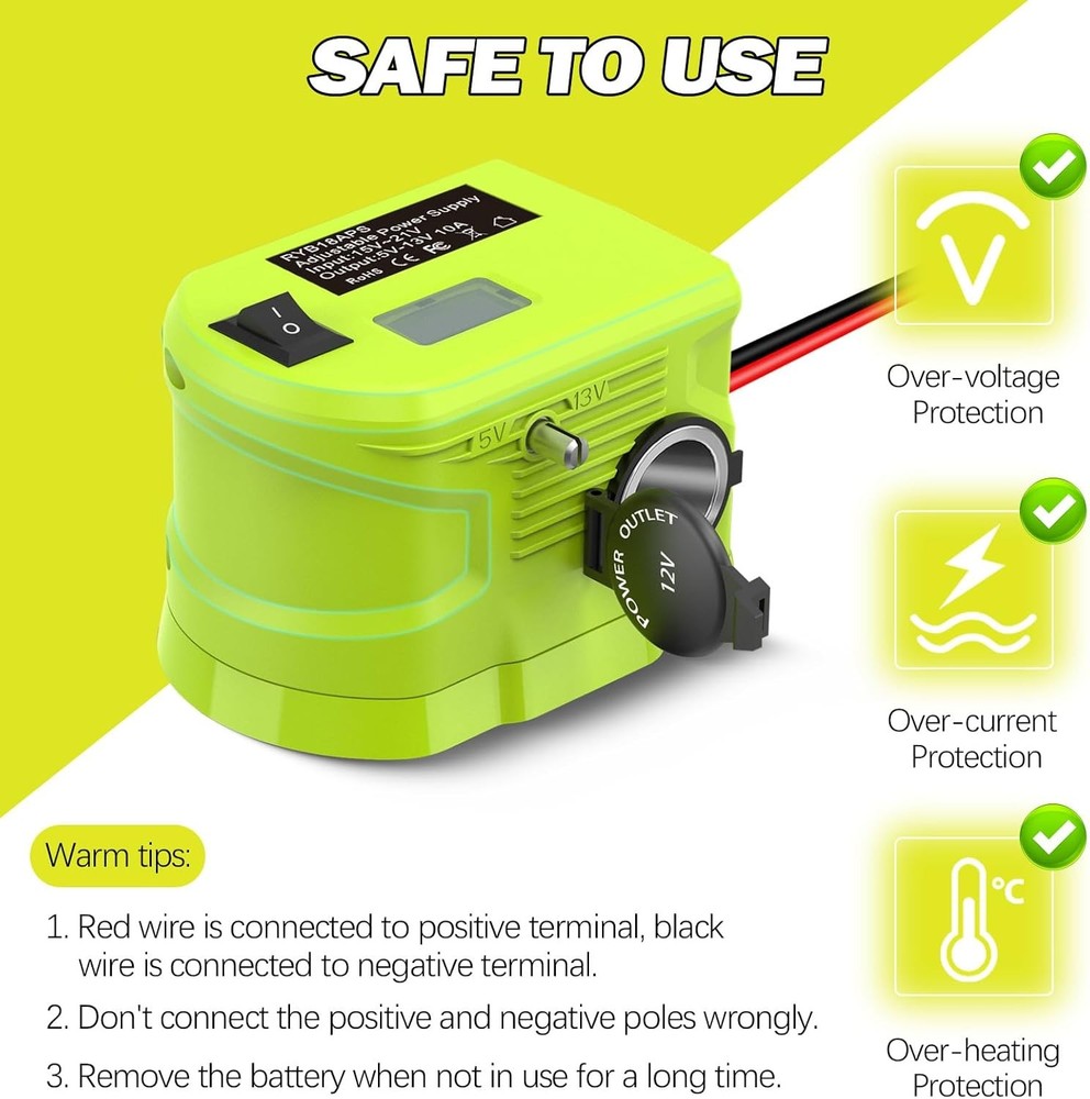 18V to 12v Step Down Converter for Ryobi Battery Voltage Reducer Transformer