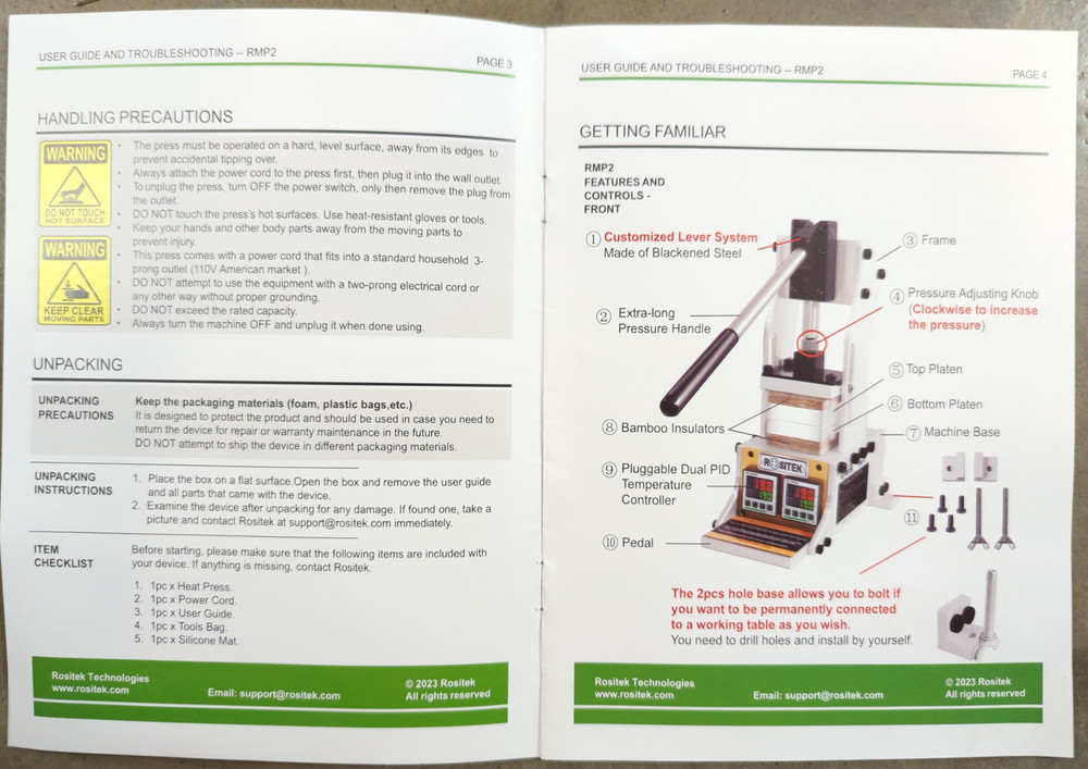 Rositek Dab Press Manual Press 2 Ton