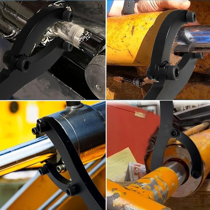 Adjustable Gland Nut Wrench Heavy Spanner Tool Hydraulic Cylinders Pins Gloves